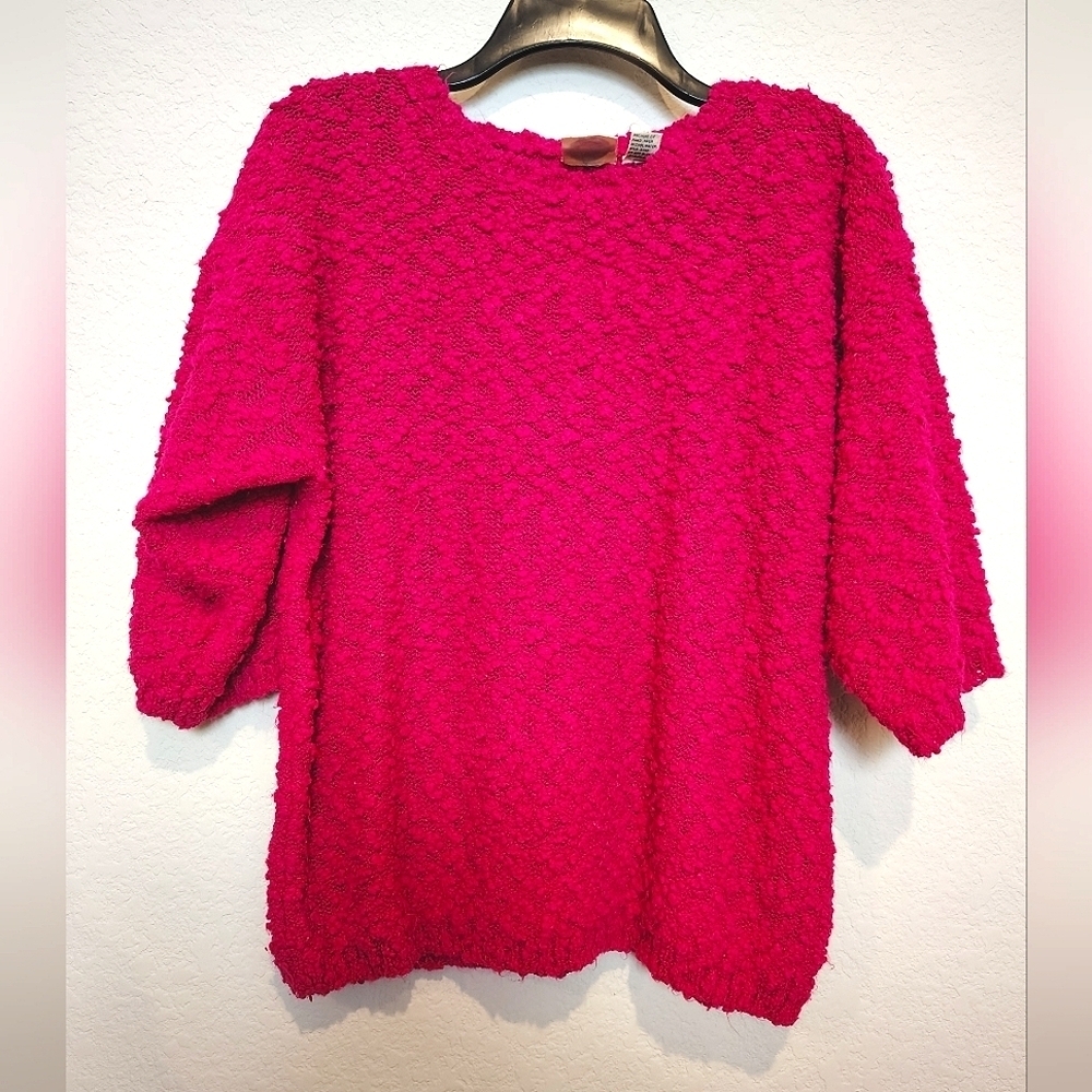 Vintage Coulter Bay International Cozy Textured Pink Sweater